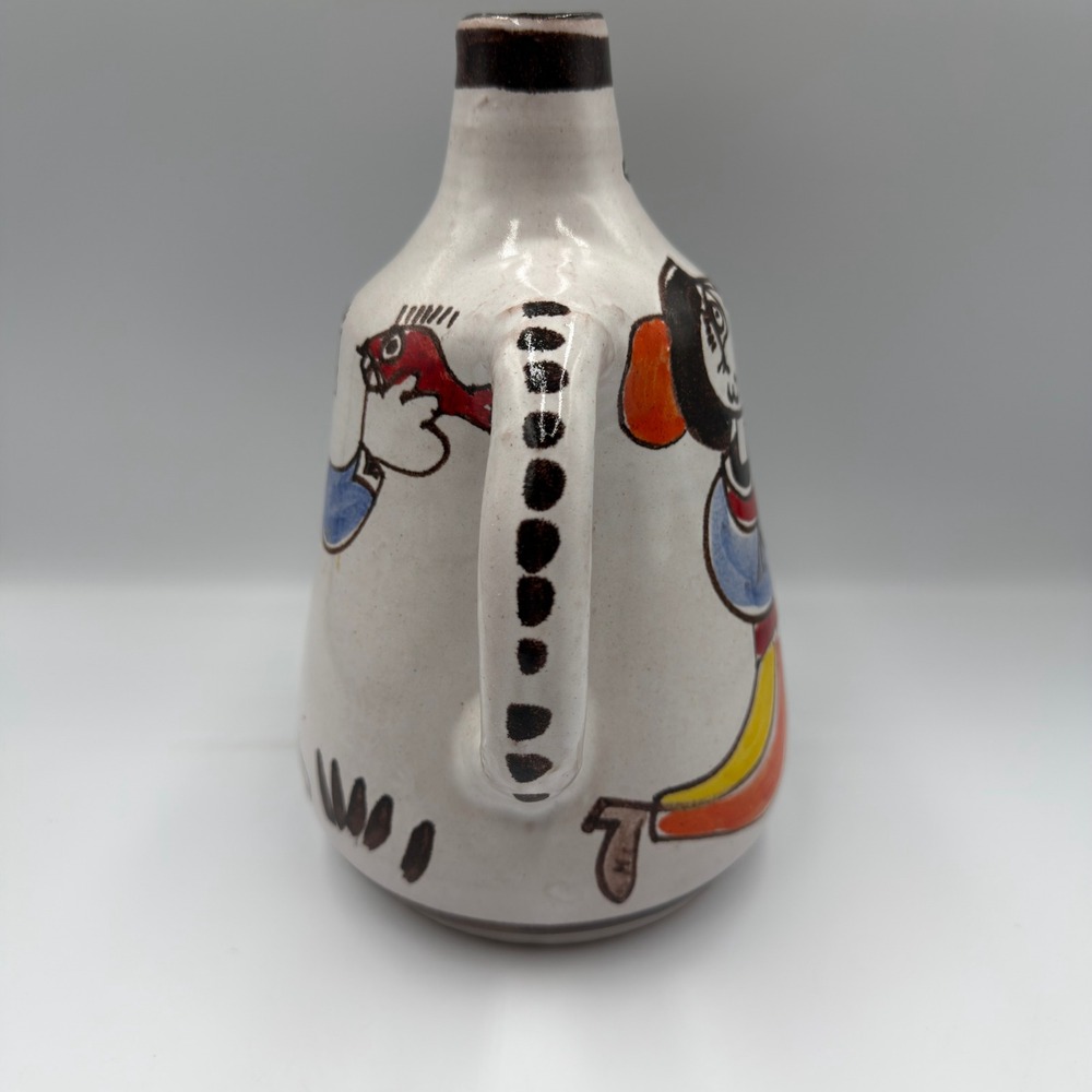 De Simone Italy Hand Painted Pottery Pitcher Folk Art Ceramic Jug Signed 08 - Picture 4 of 7
